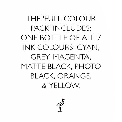 Compatible PFI-1700, PFI-2700, PFI-3700 Bulk Ink Bottle for Canon imagePROGRAF (1000ml, 7 colours) - Crane Inks compatible ink