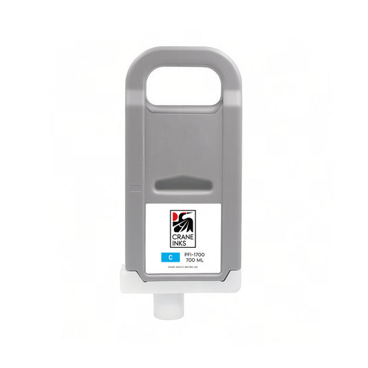 Compatible PFI-1700 Cyan Ink Cartridge for Canon PRO-2000, PRO-4000, PRO-6000 (700ml) - Cyan - Crane Inks compatible ink