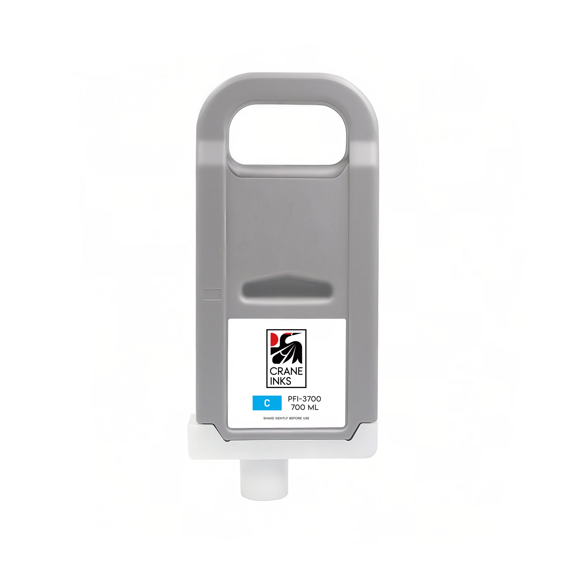 Compatible PFI-3700 Ink Cartridge for Canon imagePROGRAF PRO Series (700ml, 8 colours) - Cyan - Crane Inks compatible ink