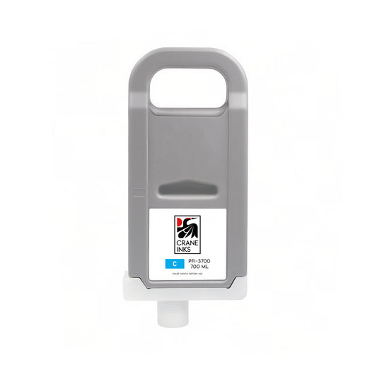Compatible PFI-3700 Cyan Ink Cartridge for Canon PRO-2600, PRO-4600, PRO-6600 (700ml) - Cyan - Crane Inks compatible ink