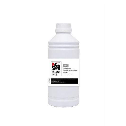 Compatible PFI-1700/2700/3700 Grey Ink Bottle for Canon imagePROGRAF PRO and GP Series (1000ml) - Grey - Crane Inks compatible ink