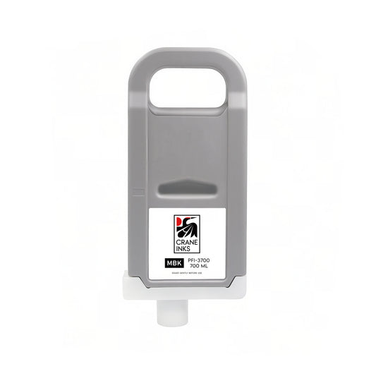 Compatible PFI-3700 Matte Black Ink Cartridge for Canon PRO-2600, PRO-4600, PRO-6600 (700ml) - Matte Black - Crane Inks compatible ink