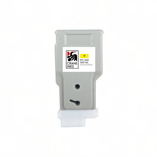 Compatible PFI-320 Yellow Ink Cartridge for Canon TM-200, TM-300, GP-200, GP-300 (300ml) - Yellow - Crane Inks compatible ink