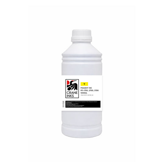 Compatible PFI-1700/2700/3700 Yellow Ink Bottle for Canon imagePROGRAF PRO and GP Series (1000ml) - Yellow - Crane Inks compatible ink